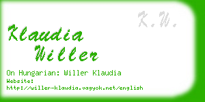 klaudia willer business card